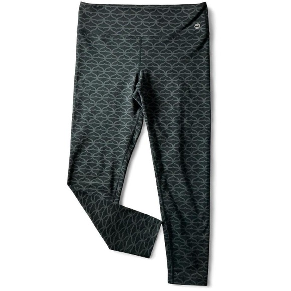 Vineyard Vines Gray Patterned Activewear Cropped Leggings, Medium - Picture 1 of 4